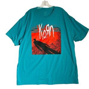 KoRn T-shirt Tee 2XL Green Graphic Print Mad Engine Nu Metal Licensed Official